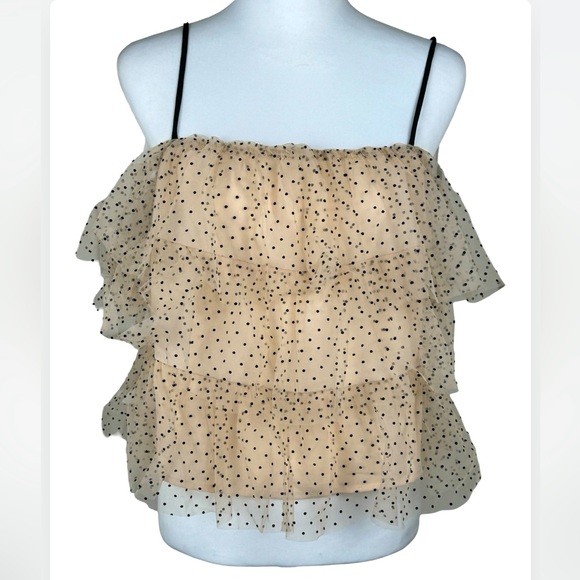 Lush Lady May Ruffled Polka Dot Cami Tank Top Medium NWT - Picture 1 of 5